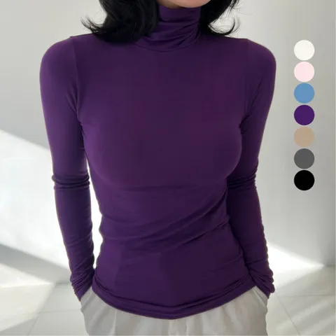 설세라 / 1 + 1 7컬러 여성목티 폴라히트텍 얇은 이너목폴라