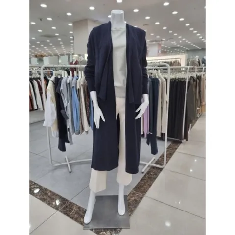 [더아이잗]후드 머플러 셋업 메탈사 라쿤 롱 가디건  IMBM1CD774