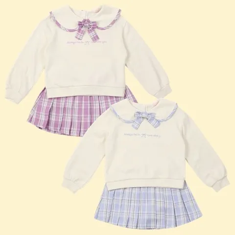 [ 롯데백화점 ][로엠걸즈(아동)]스쿨룩체크티셔츠스커트상하세트RGSM2481P