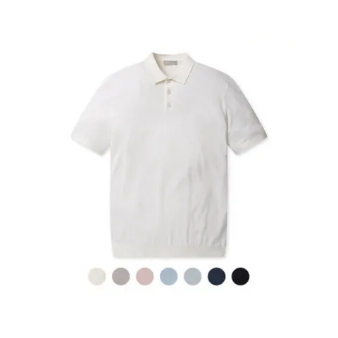 [프로젝트엠][프로젝트엠] 남성 워셔블 버튼카라 반팔 스웨터_EP