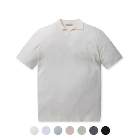 [프로젝트엠][프로젝트엠] 남성 쿨 슬릿넥 카라 반팔 니트_EPD2E