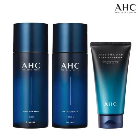 AHC 온리포맨 3종세트(토너 150ml+로션 150ml+클렌징폼)