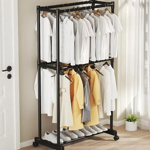 수납장 더블 조립식 옷장 이동식 행거 멀티 드레스룸