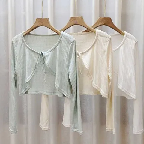 여자 얇은 썸머 가디건 휴양지 룩 비치웨어 볼레로