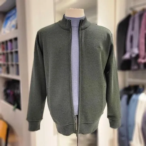 [크로커다일남성]CDAAAKW4382_솔리드 융본딩 풀집업 니트 가디건