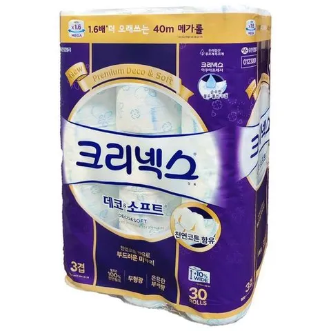 크리넥스 데코 앤 소프트 3겹 화장지 40m (30롤) x 2개