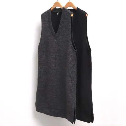 빅사이즈베스트원피스 8009L501 조끼골지브이원피스 MN