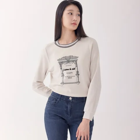 [지센] 원포인트 라운드 긴팔 티셔츠 LCTSOA28_IV