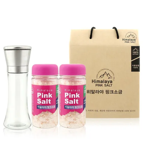 [본타몰] 히말라야 핑크 미네랄 솔트 3종 선물세트 암염 답례품