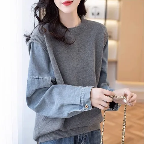 [몽드]니트조끼레이어드데님셔츠 mde2301775