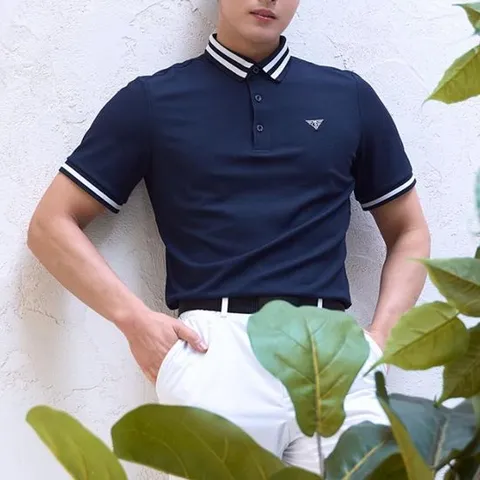 골프웨어 남자 카라 반팔 네이비 캐디 골퍼