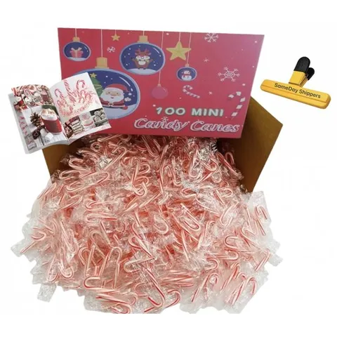 당일 배송업체 미니 캔디 캔 (미니 캔디 캔 100개)  진짜 페퍼민트로 만든 레드 & 화이트 미니 캔디 캔  크리스마스를 위한 홀리데이 캔디, 산타 퍼레이드,