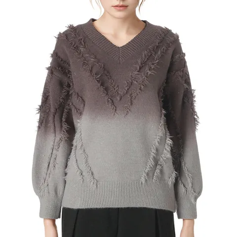 [ 롯데백화점 ][르니앤맥코이(여성)]테슬 샤이니 펄 브이넥 니트 ML11KM729FJY