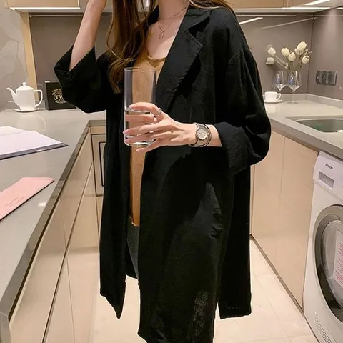 간절기자켓 롱자켓 아우터 데일리 로브 베이직자켓