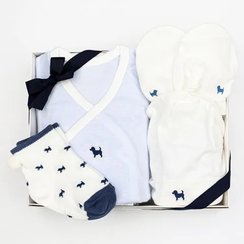 [ 현대백화점 ]HP)블루독베이비]배내저고리4종BL도기덧신세트(45170-000-07)신생아.선물.사계절