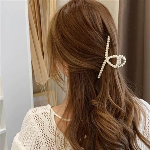 반묶음 포니테일 헤어핀 여자 올림머리 패션 골드 집게핀 데일리