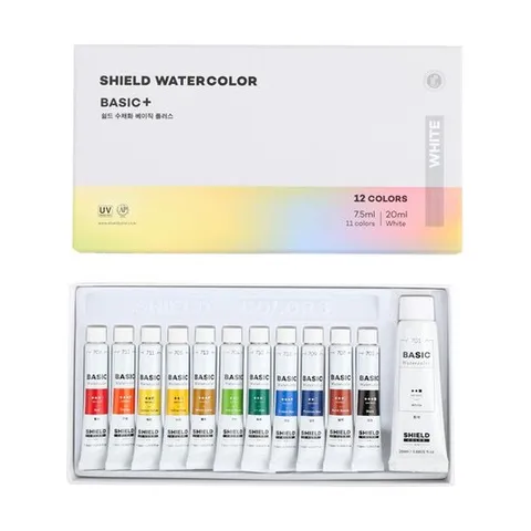 쉴드 베이직플러스 수채화물감 12색 7.5ml 1개