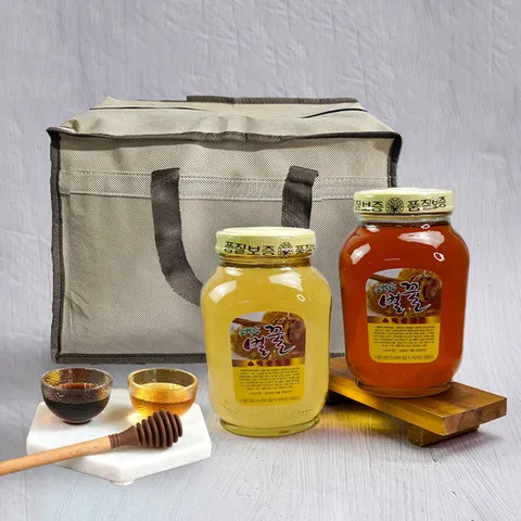 [더조은] 소백산 국내산 벌꿀 (아카시아+잡화) 2.4kg+2.4kg (부직포 선물포장)