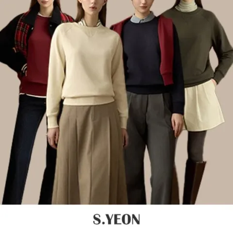 에스연 에센셜 기모 스웻 셔츠 4종