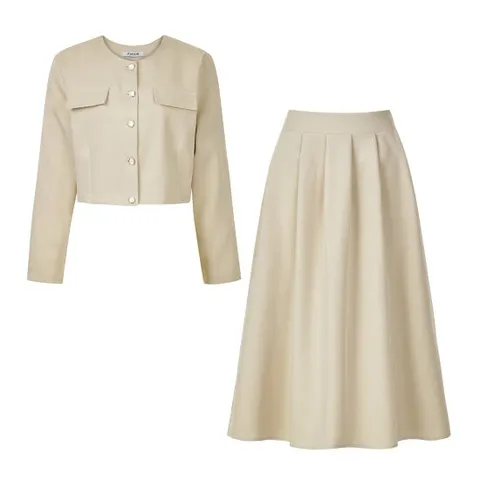 [ 롯데백화점 ][포커스]솔리드트위드자켓+플레어스커트SET PBVFF5S1JK1011