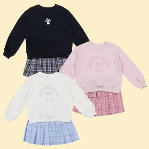 [ 롯데백화점 ]로엠걸즈에리포인트티셔츠스커트상하세트RGSM2515P