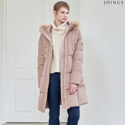 조이너스 카멜베이지 퍼 트리밍 다운 코트 J244B801A_04