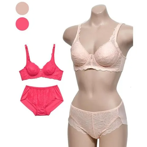여성스러운 레이스 와이어 A컵 브라팬티세트 사계절