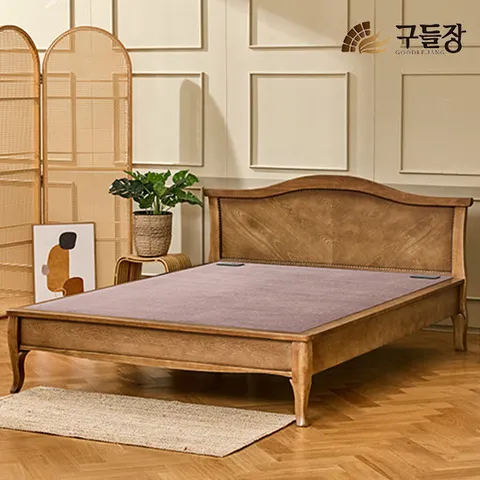 [흙침대]구들장건강 원목침대 해솔Q 퀸 고급 황토숯볼 온열침대+협탁증정