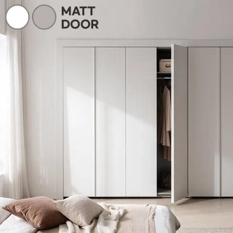 삼익가구 밀리 무광 솔리드 여닫이 붙박이장 12자(서랍형)