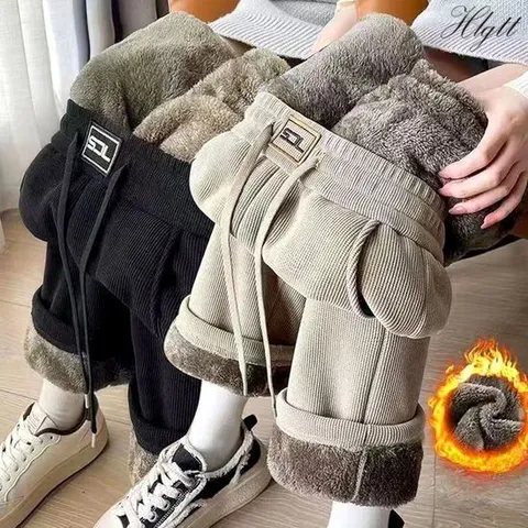 [헬리꽁땡](55~88)2종세트 밴딩안감털 코듀로이팬츠 여성패딩바지 방한바지 겨울등산바지 바지세트 여