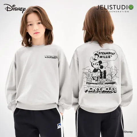 [젤리스튜디오] [디즈니]미키 마우스 스팀보트데일리맨투맨티셔츠
