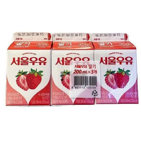 서울 딸기우유 200ml X 3입 c40499