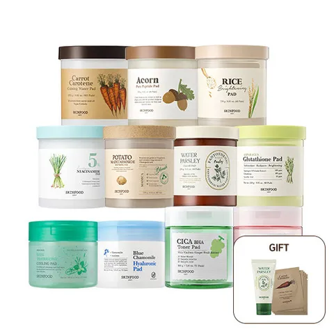 [스킨푸드] 패드 130매구성 /패드 11종 택2 +(증정  미나리폼 30ml+캐롯패드2매입*5)