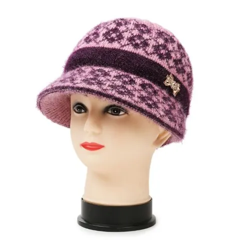 중년용 겨울 리본 장식 융털 방한 외출 모자