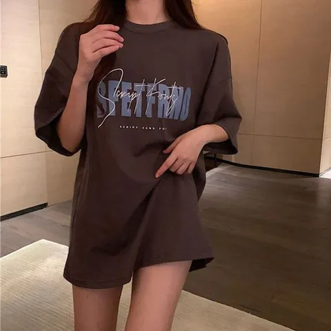 데일리룩 루즈핏 반팔 편한 레터링 여성용 티셔츠