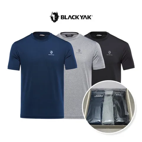 블랙야크 25년 신상버전 남여 공용 라운드 트리플 반팔티 3팩세트 1BYRTXU901