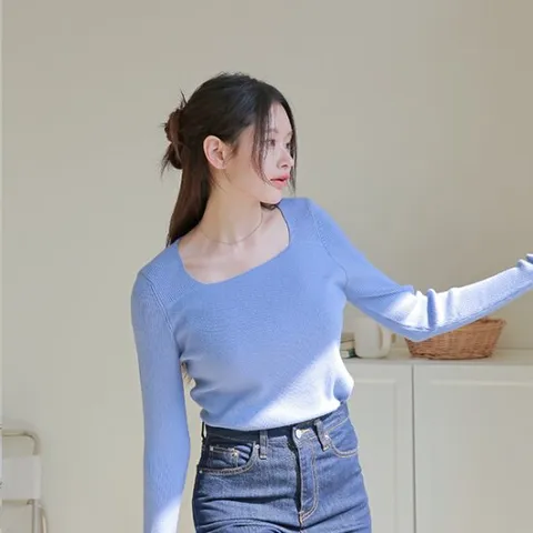 [르포엠]에테르 소프트 스퀘어넥 니트 3종세트