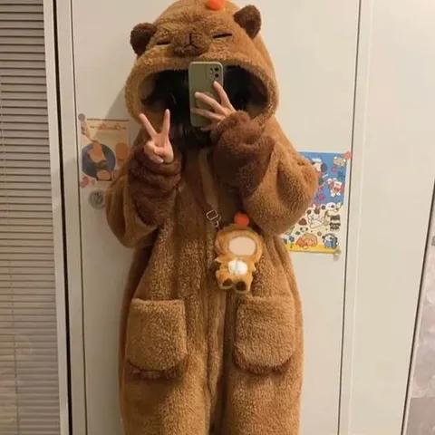 수면파자마 따뜻한 겨울 잠옷 동물 털잠옷 털파자마