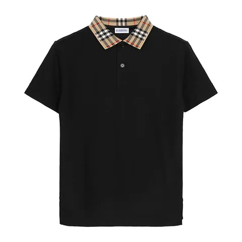 버버리 KIDS 26SS 블랙 카라 체크 폴로 티셔츠 8105570/10A