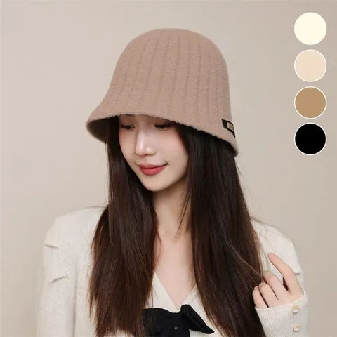 보드러운 느낌 굵은 골지 스타일 패션 버킷햇