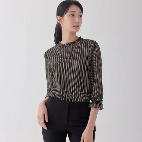 [지센] (2컬러) 도트 티 블라우스 LFWSO804