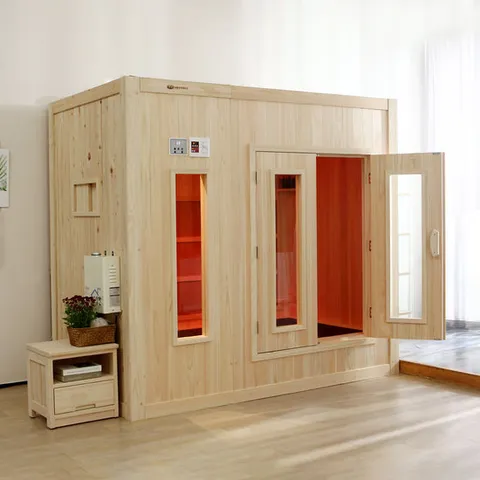 편백 양자히터 숯 건식 5인(소) 온수 홈 사우나 / 침대형 P976