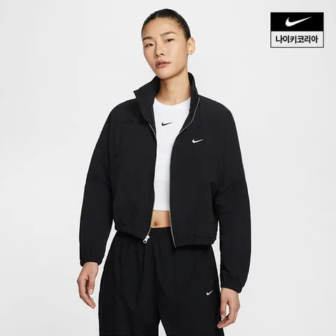 [나이키] 스포츠웨어 에브리씽 우븐 여성 오버사이즈 리펠 UV 프로텍션 재킷 HJ1000-010