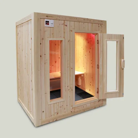 편백 양자히터 숯 건식 2인 홈 사우나 / 의자형 P929