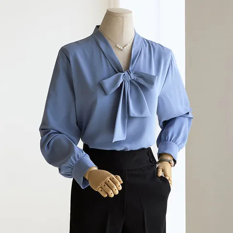 [커스텀에이블] 타이넥 블라우스_T2501BL002A