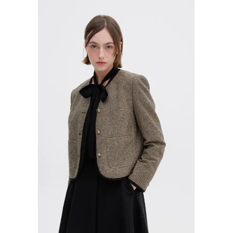 [ 현대백화점 ]올리브데올리브 라운드넥 금속 단추 자켓 OW4XJ876