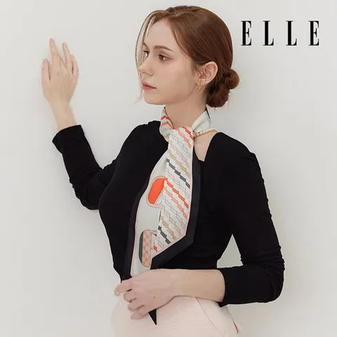 엘르 크레용 실크 방도 스카프 SE529S302