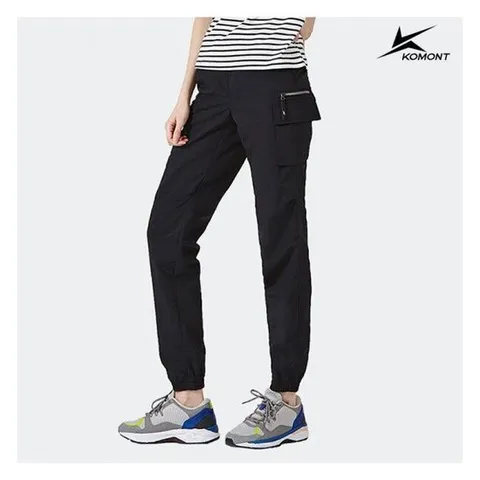 [코몽트][코몽트] 여성 밴딩 조거 카고 팬츠 블랙