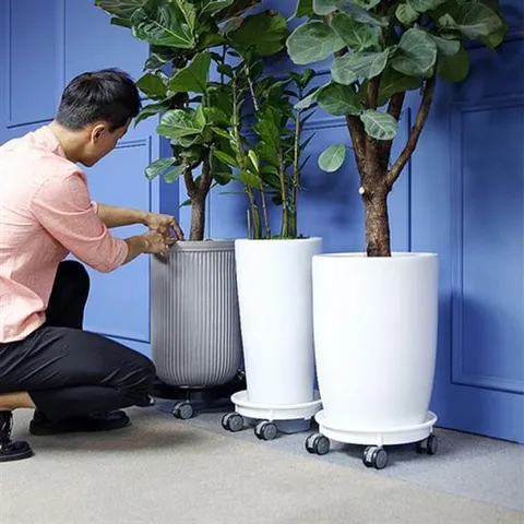 이동식 카페 홈가드닝 물받침 이동식 원형 화분받침대 대형