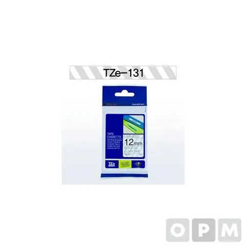 부품 테이프카트리지(TZe-131 12mm 투명 흑색문자)